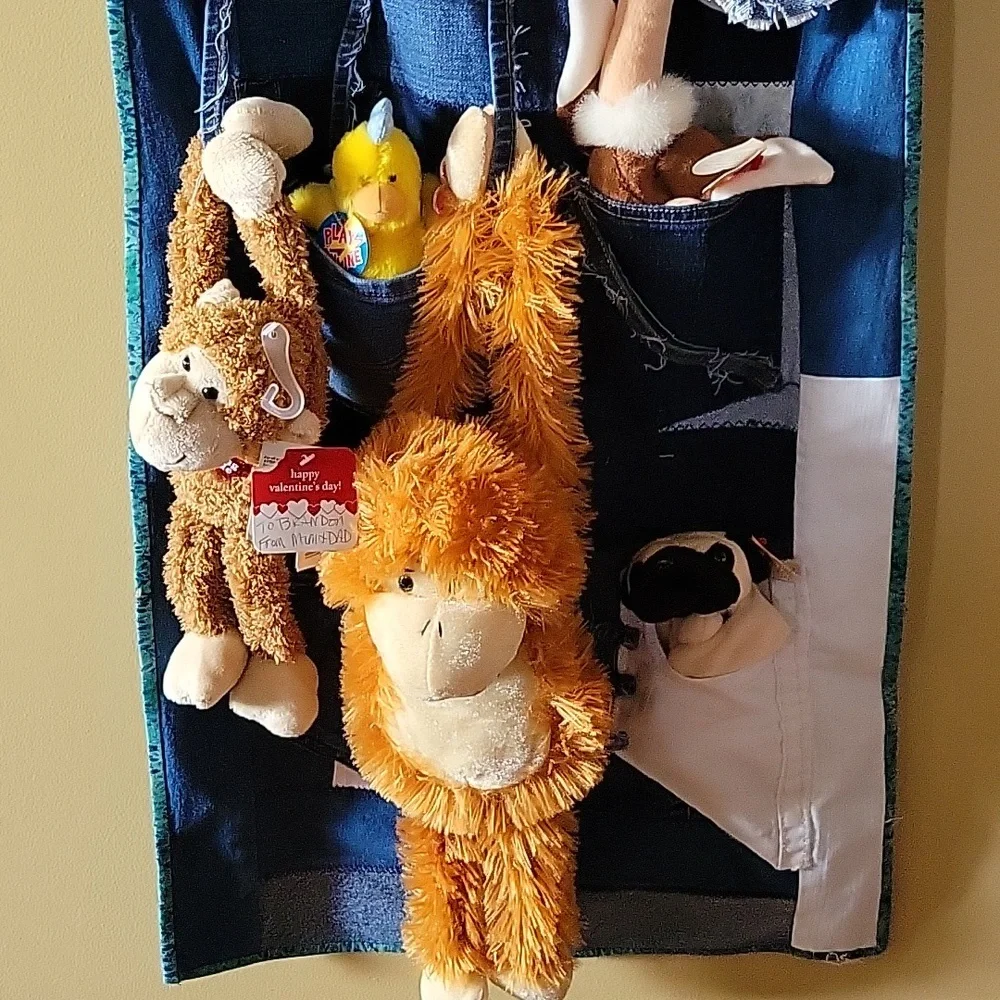 Upcycled Molly Made It Organizer Hand Crafted made from blue & white denim jeans - Picture 11 of 16